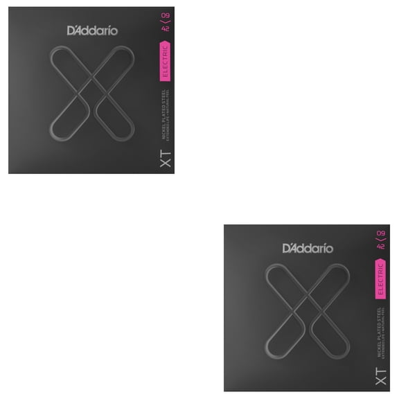D'Addario Guitar Strings 2-Pack Electric Extended LIfe 09-42 Extra Light Nickel Wound