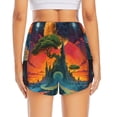 thumbnail image 2 of Lsque Abstract Tree Castle Printed Women's Running Shorts with Liner Pockets,Elastic Quick Dry Workout Athletic Gym Yoga Shorts,Womens High Waist Shorts-Medium, 2 of 9