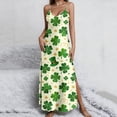 thumbnail image 1 of Puyaiuu Robe de Fête pour Femme de la Saint-Patrick, Maxi Imprimée Sans Manches à Col en V avec Détail Color Block, Tenue Festive pour l'Été, Événements Extérieurs et Fêtes à Thème, Cadeau, 1 of 8