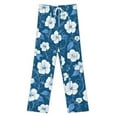thumbnail image 3 of Black with White Hibiscus Hawaiian Flower Pattern Pajama Pants Loose Pajamas Female Breathable Home Trousers Leisure Sleeping Pants Large Size, 3 of 6