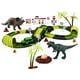thumbnail image 2 of Pista de carreras de juguetes de dinosaurios DIY Crea un juego de montaña rusa Juego de ferrocarril Juguete para el mejor 166 piezas, 2 of 9