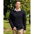 thumbnail image 5 of Kallspin Men’s Wool Blend Crew Neck Cable-Knit Pullover Sweaters (Black, 3X-Large), 5 of 8