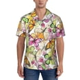 thumbnail image 5 of KLL Men's Hawaiian Shirt Short Sleeve Button Down Beach Shirts-Butterflies2, 5 of 6