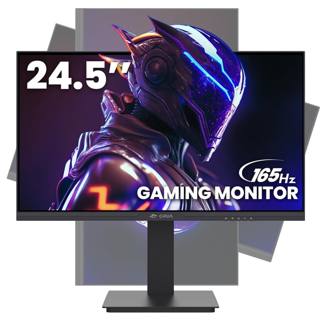 Monitor para juegos CRUA 24,5 pulgadas, 144 Hz/165 Hz, FHD 100% sRGB
