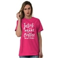 thumbnail image 5 of Jesus in Heart and Coffee in Veins Women's Graphic T Shirt Tees Brisco Brands X, 5 of 6