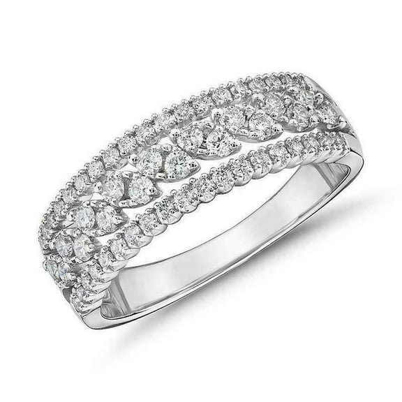 Half Eternity Stackable Elegant Anniversary Ring For Women's Gift 1.8 Ct Diamond 14K White Gold Over