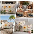 thumbnail image 4 of Outdoor Pillow Covers Farm Watercolor Flower Plants Waterproof Pillow Cases 18x18 Set of 2, Summer Wildflower Vintage Letters Throw Pillow Cover Pillowcase for Patio Balcony Couch Garden, 4 of 9