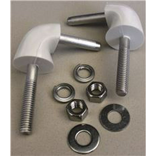 BEMIS LEFT AND RIGHT TOILET SEAT POSTS EXTERNAL CHECK HINGES WHITE