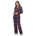 thumbnail image 2 of Ashford & Brooks Women's Flannel Plaid Pajamas Long Sleeve Button Down Pj Set, 2 of 5