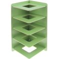thumbnail image 2 of Bookshelf DIY CD DVD Storage Shelf Storage Organizer Folding Wooden 4 Sections Rack Creative Stationary Storage File Letter Documents Magazine Paper Holder for Home Office Wooden Color, 2 of 7