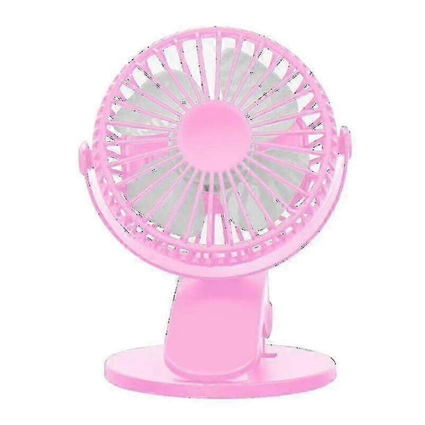 2026 Hmwy-(pink) Mini Portable Clip Clamp Table Fan Usb Rechargeable 360 Rotating Air Cooler