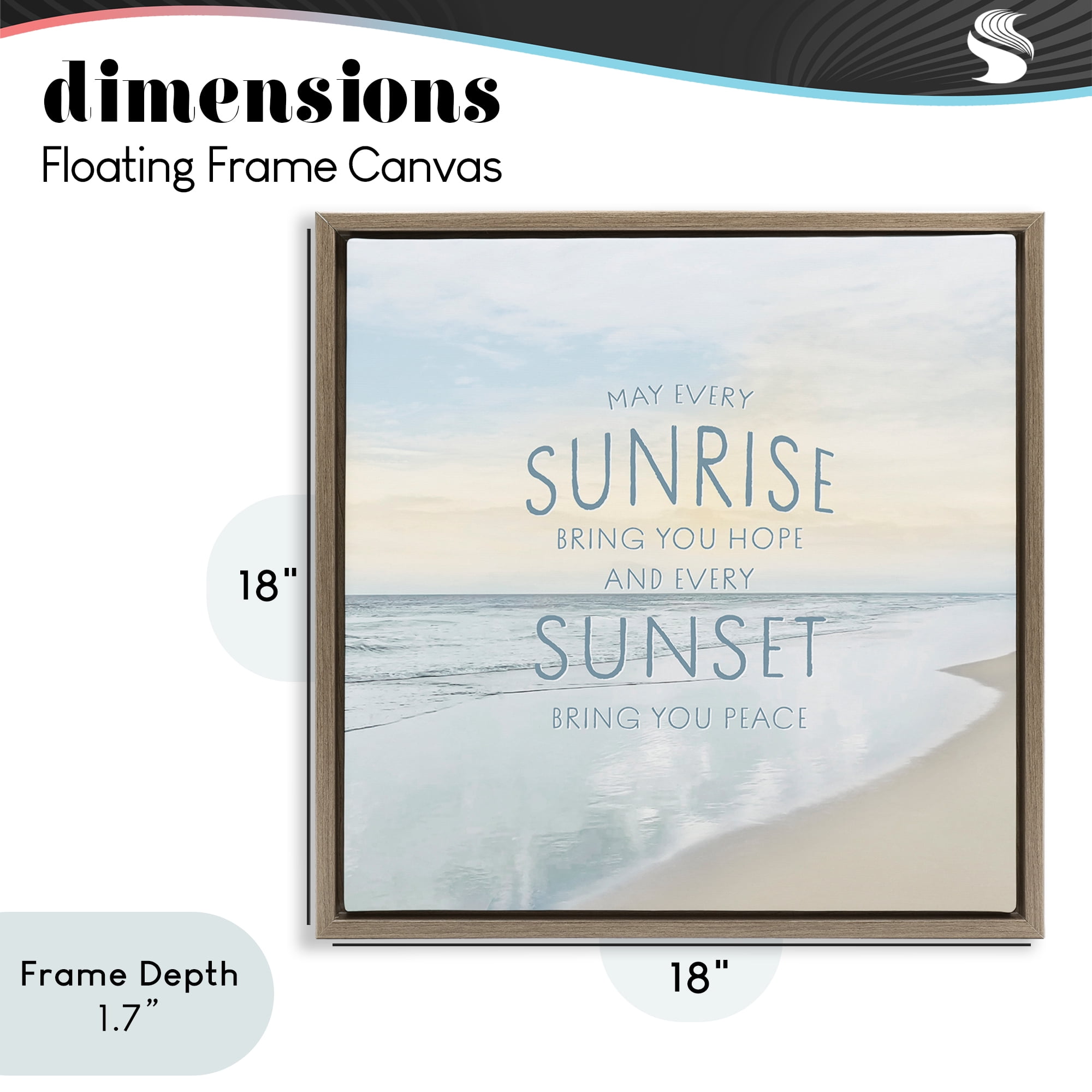 Stupell Industries Sunrise & Sunset Statement Brown Framed Floater Canvas Wall Art, design by Natalie Carpentieri
