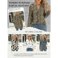 thumbnail image 5 of TEMOFON Blouses for Women Fall Floral Printed Split V Neck Long Sleeve Tops Loose Fit Casual Businesss Dressy Shirts S, 5 of 8
