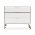 thumbnail image 4 of Manhattan Comfort Rockefeller 3-Drawer Wood Dresser in White (Set of 2), 4 of 7