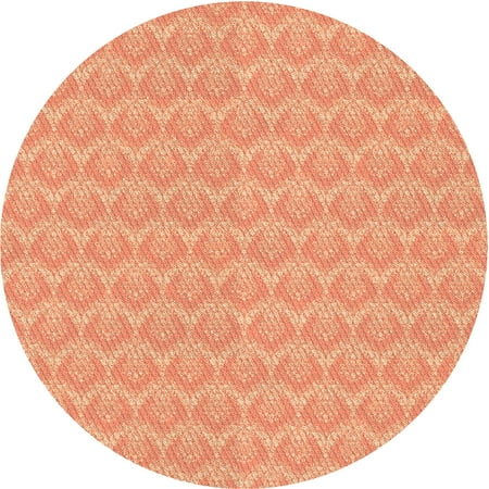 

Ahgly Company Indoor Round Patterned Bright Orange Area Rugs 8 Round