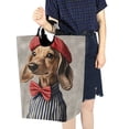 thumbnail image 4 of Yayeee Freestanding Laundry Hamper with Handle Collapsible Large Storage Basket for Clothes, Gray Dog Artist, 4 of 7