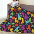 thumbnail image 6 of Honeii Colorful Cats Print Fleece Blanket - Throw Blanket for Bed, Sofa, Couch, Camping, and Travel , Microplush Ultra Soft Warm Blanket-40"x30", 6 of 7
