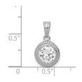 thumbnail image 2 of White Sterling Silver Charm Pendant Cubic Zirconia CZ Clear 18 10, 2 of 2