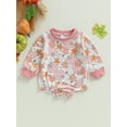 thumbnail image 2 of Douhoow Baby Girls Boys Halloween Bodysuits Fall Infant Long Sleeve Flower Pumpkin Jumpsuits, 2 of 8