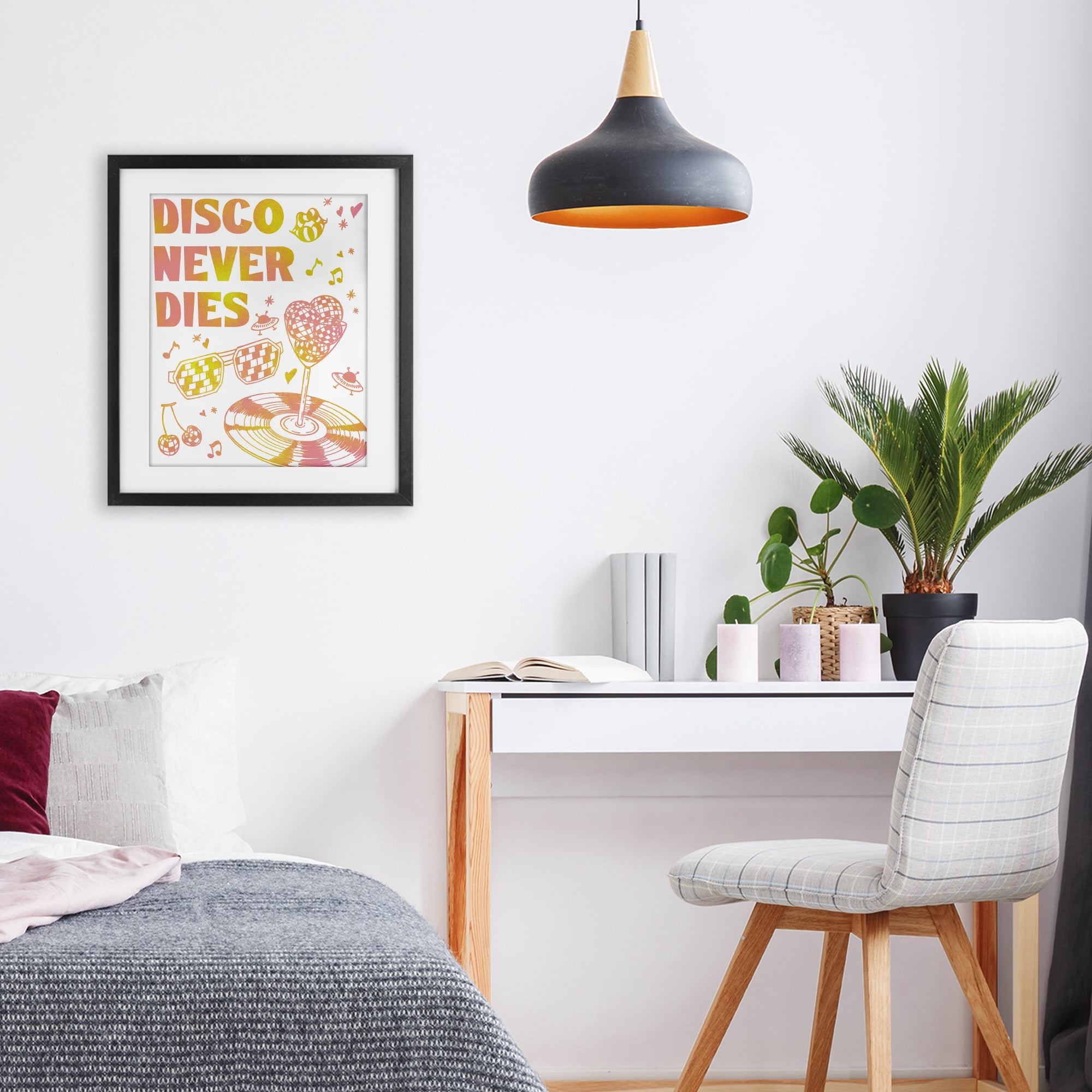 Stupell Industries Disco Never Dies Black Framed Print Under Glass, design by Ziwei Li