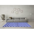 thumbnail image 3 of Ahgly Company Machine Washable Indoor Square Checkered Blue Modern Area Rugs, 3' Square, 3 of 4
