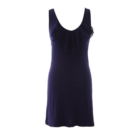 VELVET by Graham & Spencer Women's Ruffle Front Detail Tank Dress Petite (0-2) Indigo