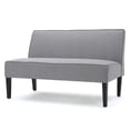 thumbnail image 5 of 50" Grey Upholstered Loveseat Sofa, Modern Linen Fabric 2-Seater Couch with Solid Wood Frame for Living Room, Elegant Small Sofa, Comfortable Seating, 5 of 9