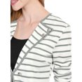 thumbnail image 6 of MODA NOVA Juniors Notched Lapel Button Decor Thin Striped Blazer White XS, 6 of 6