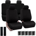 thumbnail image 1 of 11 Piezas Fundas para Asientos de Automóvil Universal,Cubre Asientos para Auto Cómodas y Transpirables, a Prueba de Polvo,para Sedán/SUV,Fácil Instalación (Negro), 1 of 3