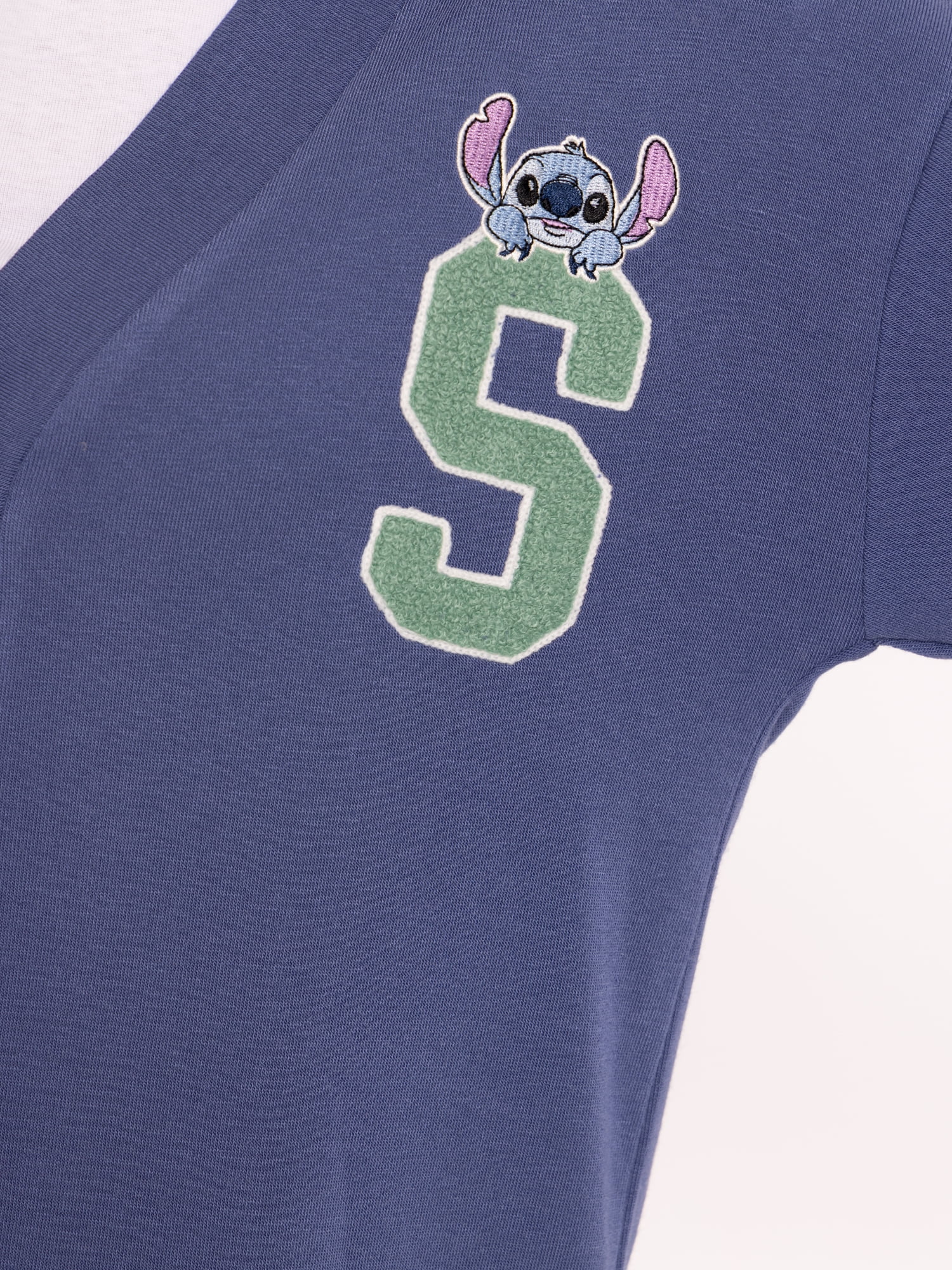 Lilo and Stitch Girls Varsity Cardigan Sweater with Long Sleeves, Sizes 4-16