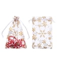 thumbnail image 2 of Toyvian 50pcs Bolsas con cordón Bolsas de gasa transparente Bolsas de joyería de diseño de copo de nieve Bolsas de regalo Artículos de fiesta para embalaje de boda Cumpleaños (Rojo + Blanco), 2 of 7