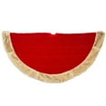 thumbnail image 3 of Kurt Adler 48-Inch Red Knit Tree Skirt with Tan Faux Fur Border, 3 of 3