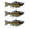 thumbnail image 4 of Lot de 3 Leurres de Pêche Réutilisables avec Perles Attraction Extérieure Swimbaits Artificiels Crankbait 10cm Type 7, 4 of 8
