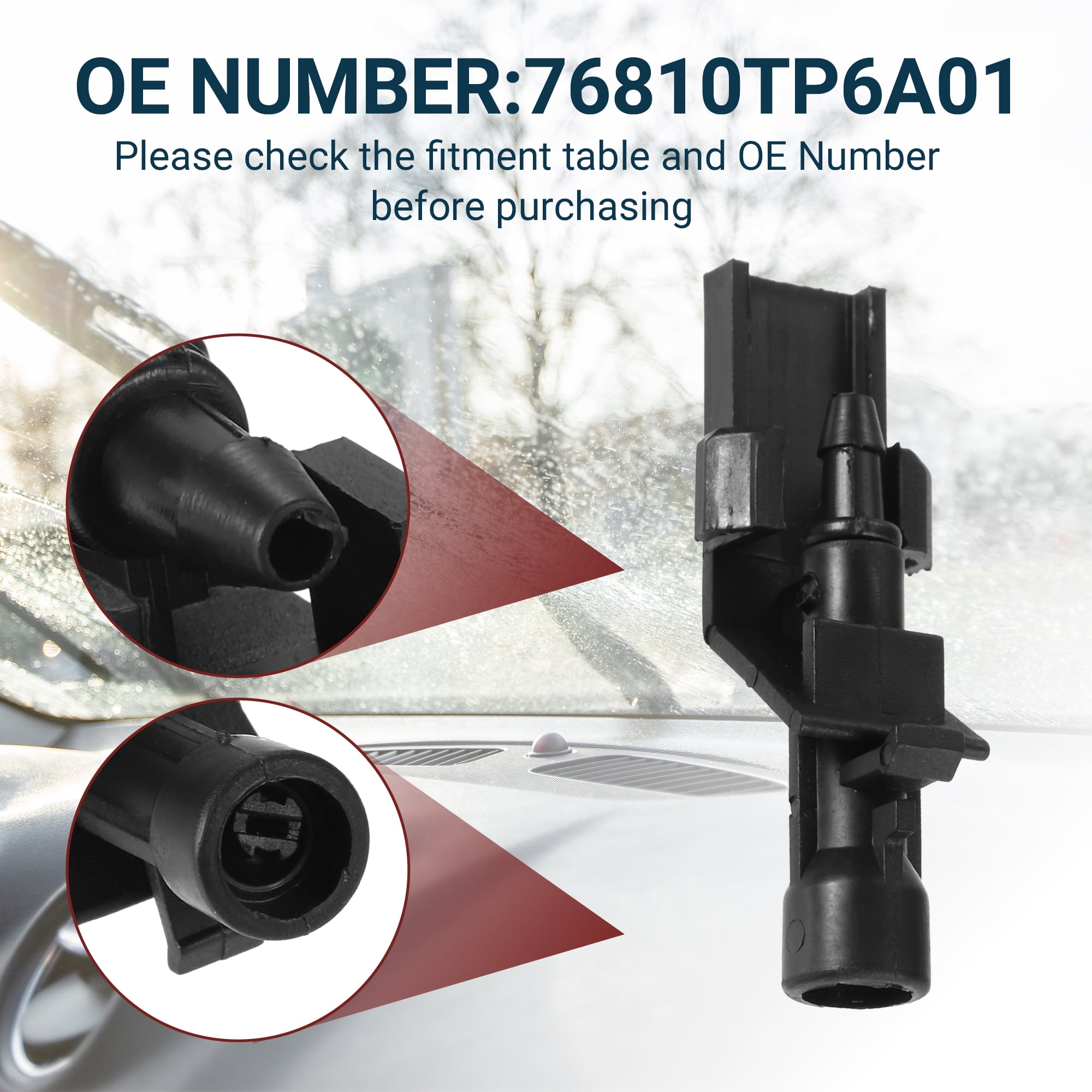 Unique Bargains Windshield Washer Nozzle for Honda HR-V Durable