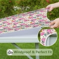thumbnail image 6 of Beige Pink Football Helmets Pattern Square Fitted Tablecloth with Elastic Edge,Square Table Cover,Washable Elastic Table Cover for Home Kitchen Party Decor 36"x36", 6 of 6