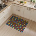 thumbnail image 2 of ODIKA 3'x5' Washable Throw Rug Stain Resistant, Low Profile, Non-Slip Gamer Dice Nostalgic Cube Symbols Interlocking Geometric for Entryway, Kitchen, Mudroom, 2 of 7