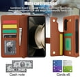 thumbnail image 2 of Dteck for Samsung Galaxy Z Fold 6 Wallet Case with S Pen Holder & Crossbody Lanyard Strap & Wrist Strip, Shockproof Leather Case Stand Protective Cover for Galaxy Z Fold 6,Brown, 2 of 9