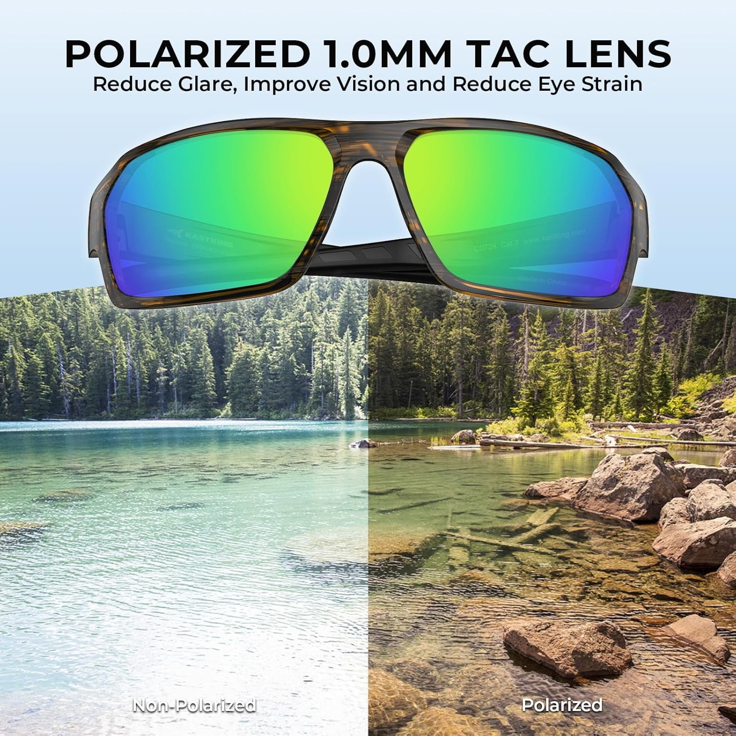 KastKing Chippewa Polarized Fishing Sunglasses, UV400 TAC Lenses
