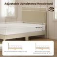 thumbnail image 6 of Bestier Corduroy Upholstered Full Bed Frame with Adjustable Headboard, Platform Bed Frame with LED Light, Solid Wood Slats, No Box Spring Needed, Beige, 6 of 11