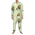thumbnail image 3 of Cauagu Avocado for Exercise Print Men's Long-Sleeve Pajama Set,Soft Button-Front 2Pjs for Men Long Sleeve Men’s Sleepwear-Large, 3 of 7