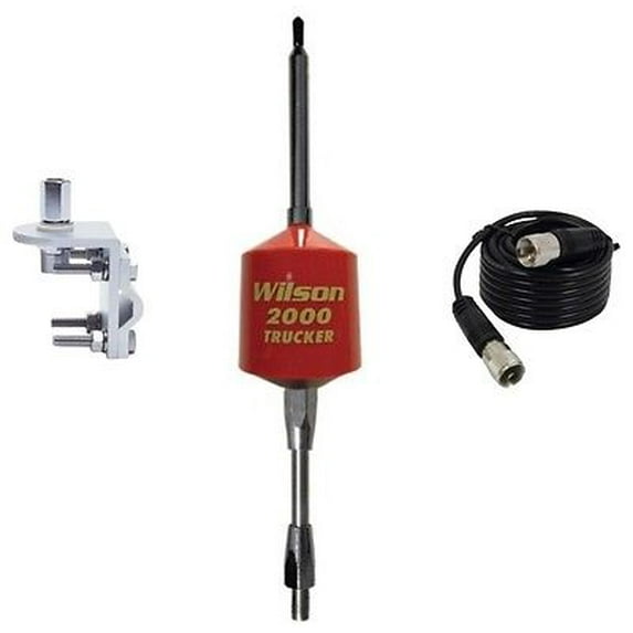 Wilson Trucker 2000 RED CB Radio Antenna 5" Shaft, 9FT RG58 COAX, MIRROR MOUNT