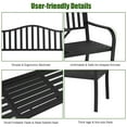 thumbnail image 5 of Costway Patio Garden Bench Steel Frame Adjustable Center Table Outdoor Porch Loveseats, 5 of 10