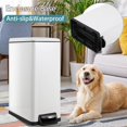 thumbnail image 3 of LAZY BUDDY 50 Liter / 13.2 Gallon Slim Trash Can, Stainless Steel Kitchen Garbage Bin with Step Pedal and Lid for Kitchen Bathroom, 3 of 6