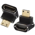 thumbnail image 1 of TABLZONE 2Pcs Video Female to Micro Male Adapter Black with 90 Degree Angle for Computer and TV Connection, 1 of 6