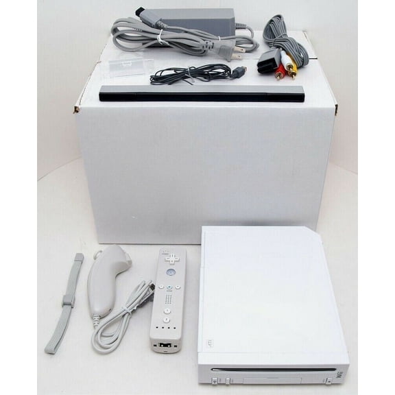 Nintendo Wii System NEW CONTROLLER Bundle GameCube Port Console WHITE RVL-001