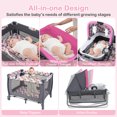 thumbnail image 4 of Costway 5 in 1 Bedside Bassinet with Diaper Changer Lockable Wheels & Travel Bag Rose Red, 4 of 10