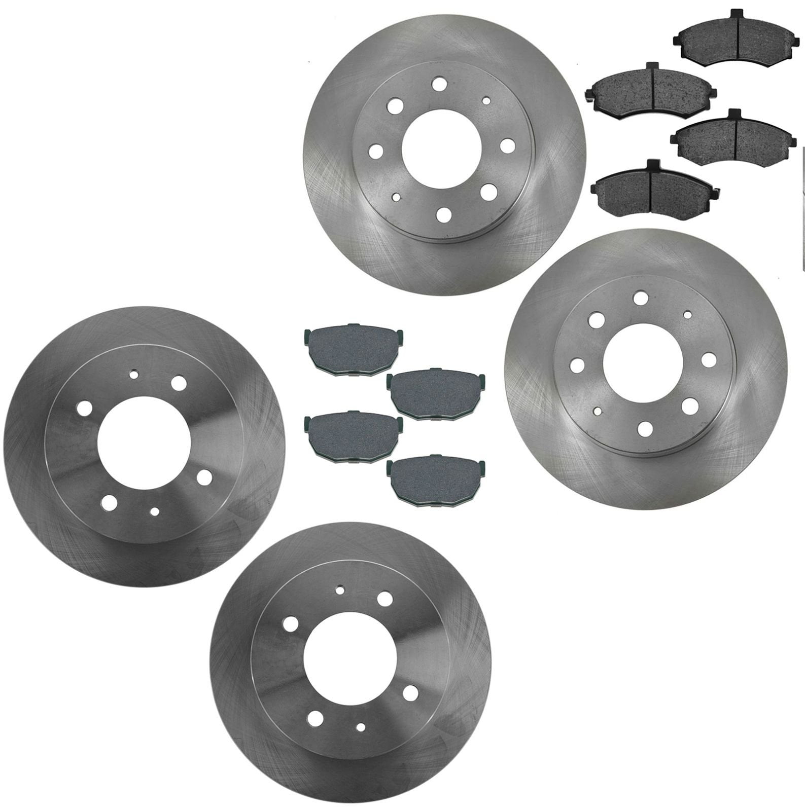 TRQ Front & Rear Posi Ceramic Disc Brake Pads & Rotor Kit for Hyundai
