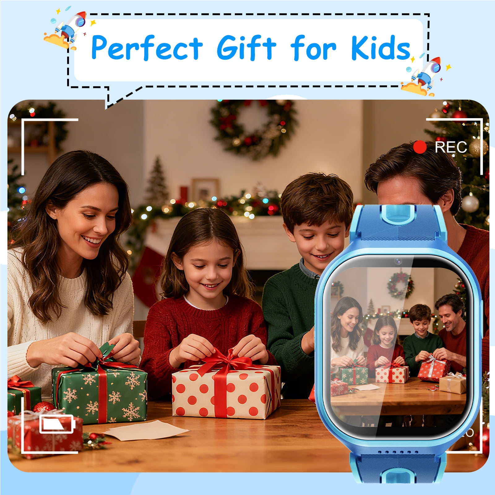 Kids Smart Watch for Boys Girls, 1.83"HD Smartwatch for Kids with Habit Tracker, 26 Games, Video Camera Music Player Pedometer Alarm Clock, Waterproof Smartwatches, Boys Girls Birthday Gift Blue
