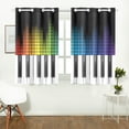 thumbnail image 3 of MKHERT Music Piano Keyboard Window Curtains Kitchen Curtain Room Bedroom Drapes Curtains 26x39 inch, 2 Piece, 3 of 3