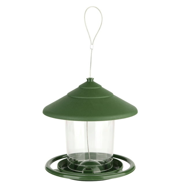 WHAMVOX Green Hanging Bird Feeder for Outdoors with Multiple Feeding Angles Easy Refill and Installation